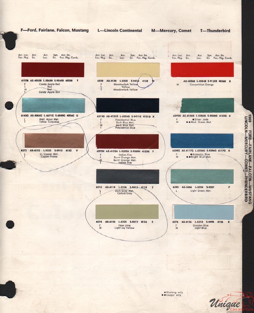 1969 Ford Paint Charts Arco 3